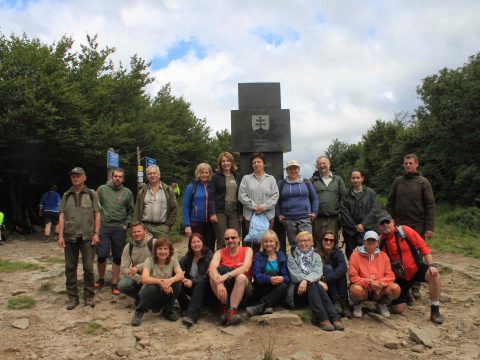 Stretnutie slovensko-poľských účastníkov projektu a pracovníkov S-NP Poloniny na Kremenci – trojhraničnom slovensko-poľsko-ukrajinskom bode.