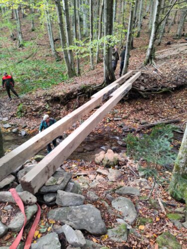 montáž novej lávky - začiatok