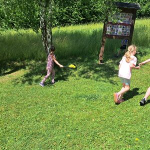 tri žiačky chytajú hmyz