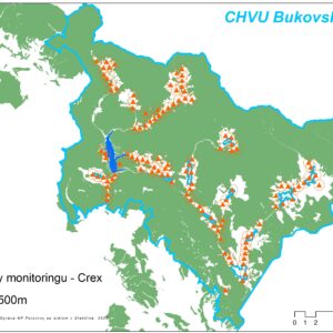mapa s lokalitami monitoringu